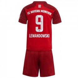 Camisola Bayern de Munique Robert Lewandowski 9 Criança Equipamento Primeiro 2021-2022 Manga Curta